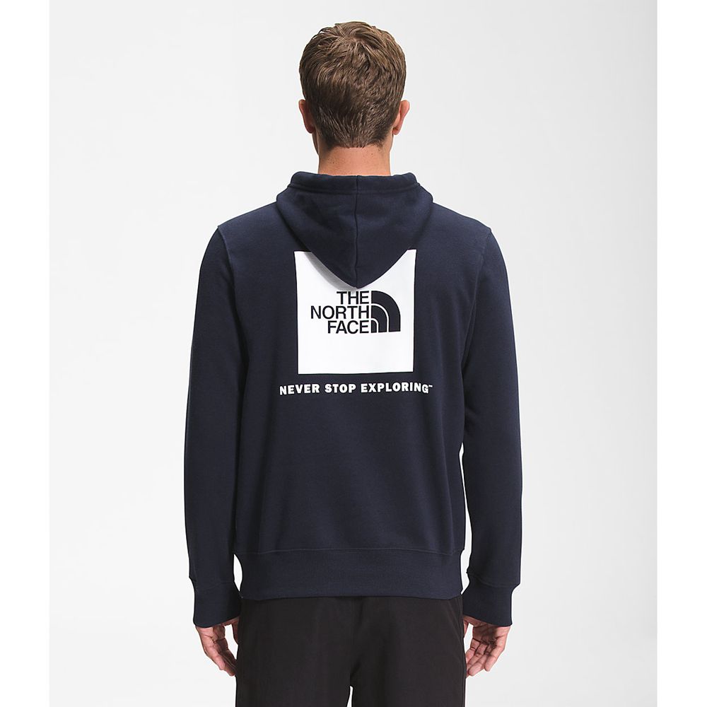 The North Face Hoodie Mens Australia - The North Face Box Nse Pullover Navy (PRO-413896)